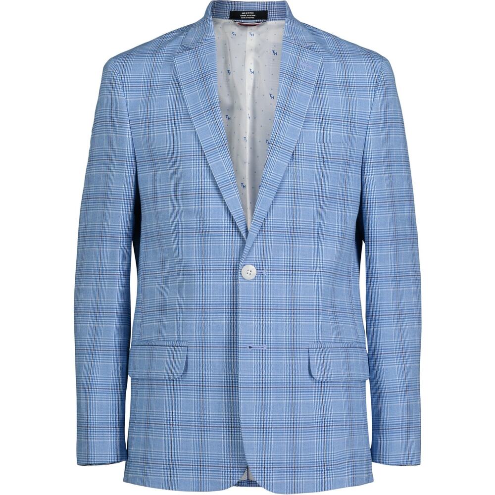 Tommy‎ Hilfiger THFlex Boys Blie Glen Plaid Suit Jacket Size 12